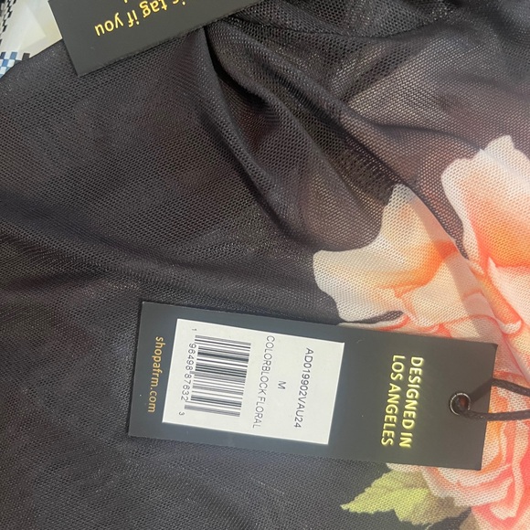AFRM Shailene Floral Mesh Turtleneck Midi Dress Long Sleeve Size M NWT - Picture 8 of 16